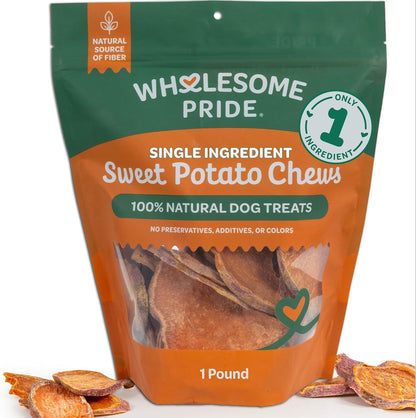 Sweet Potato Chews Healthy Dog Treats, 1 Ingredient, 8 oz