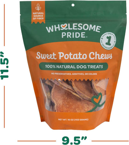 Sweet Potato Chews Healthy Dog Treats, 1 Ingredient, 8 oz