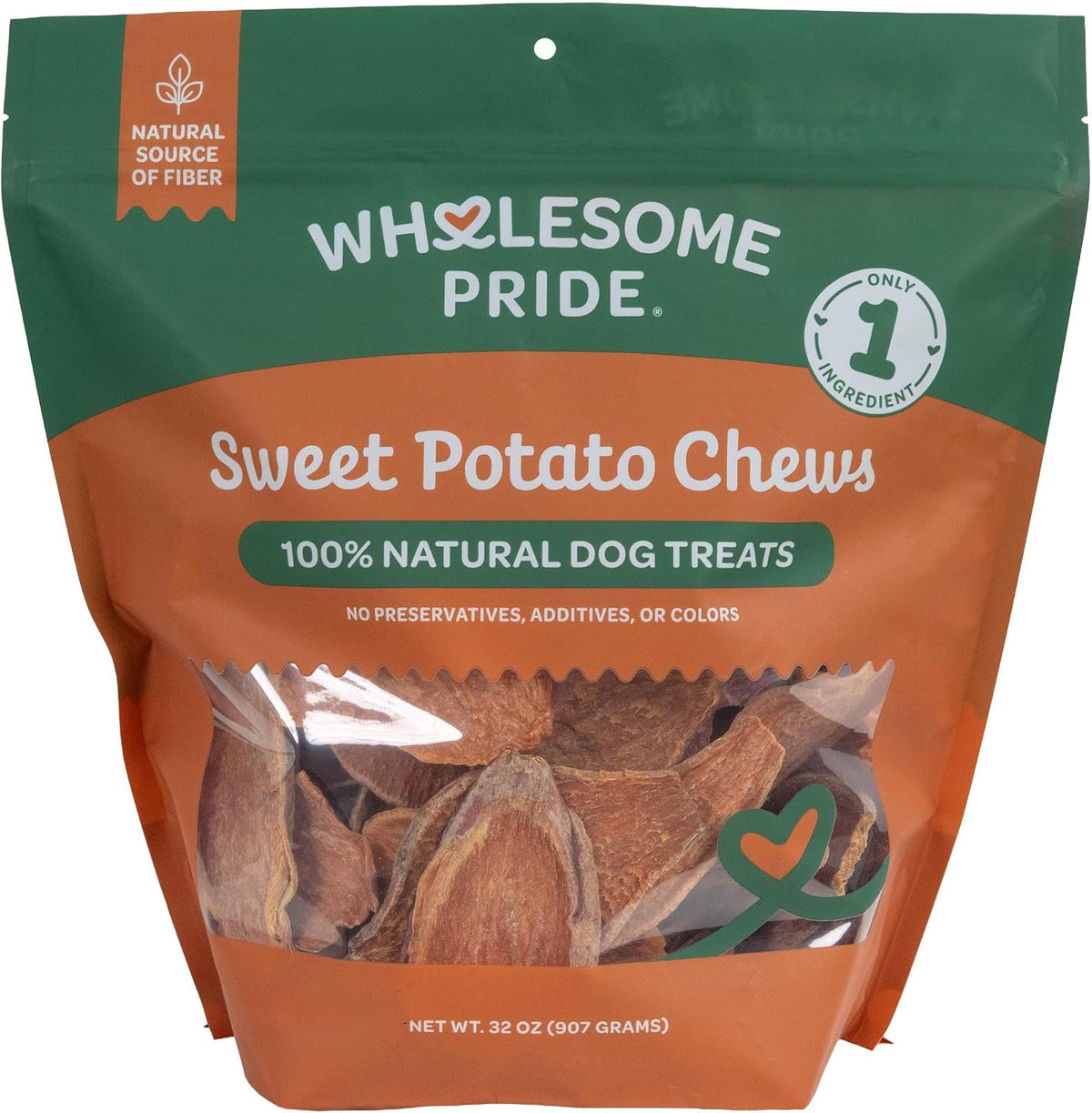 Sweet Potato Chews Healthy Dog Treats, 1 Ingredient, 8 oz