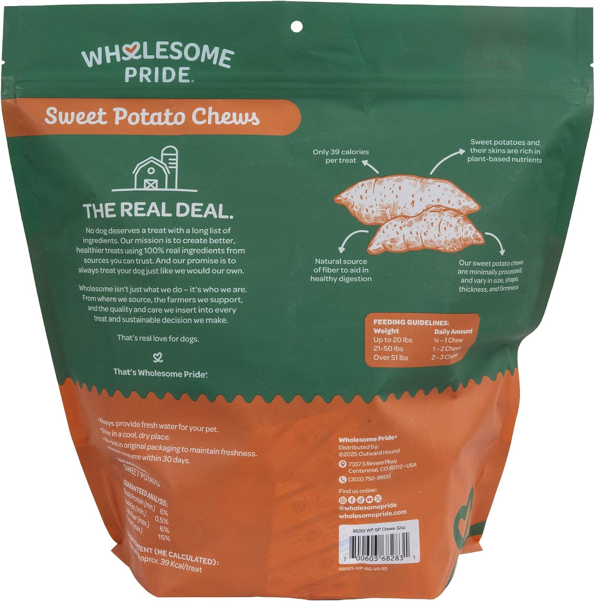 Sweet Potato Chews Healthy Dog Treats, 1 Ingredient, 8 oz