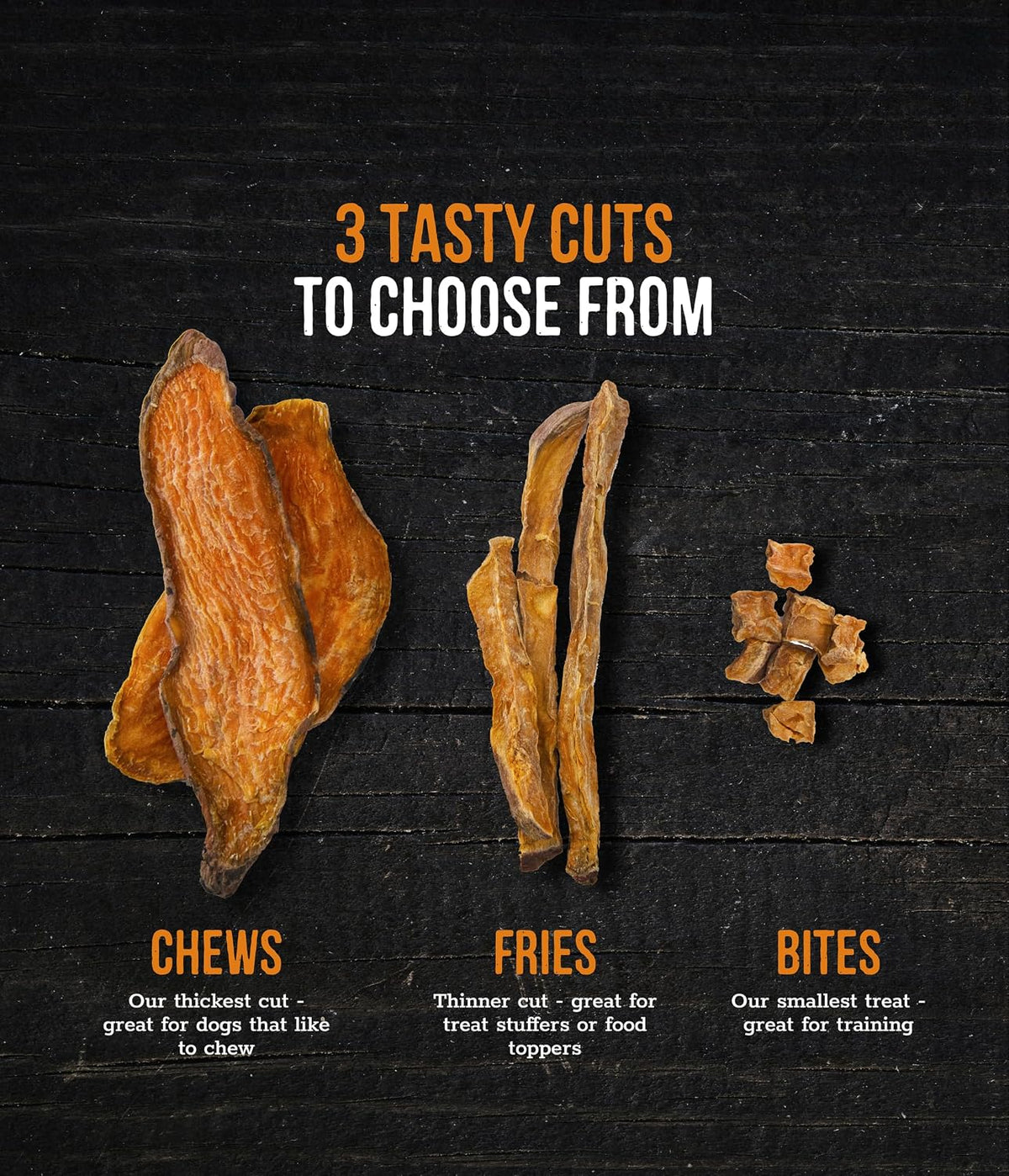 Sweet Potato Chews Healthy Dog Treats, 1 Ingredient, 8 oz
