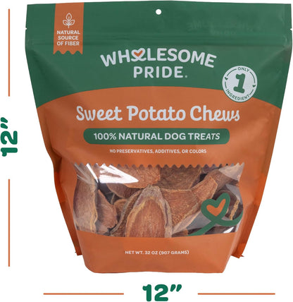 Sweet Potato Chews Healthy Dog Treats, 1 Ingredient, 8 oz