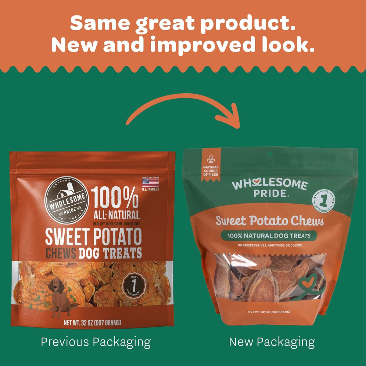 Sweet Potato Chews Healthy Dog Treats, 1 Ingredient, 8 oz