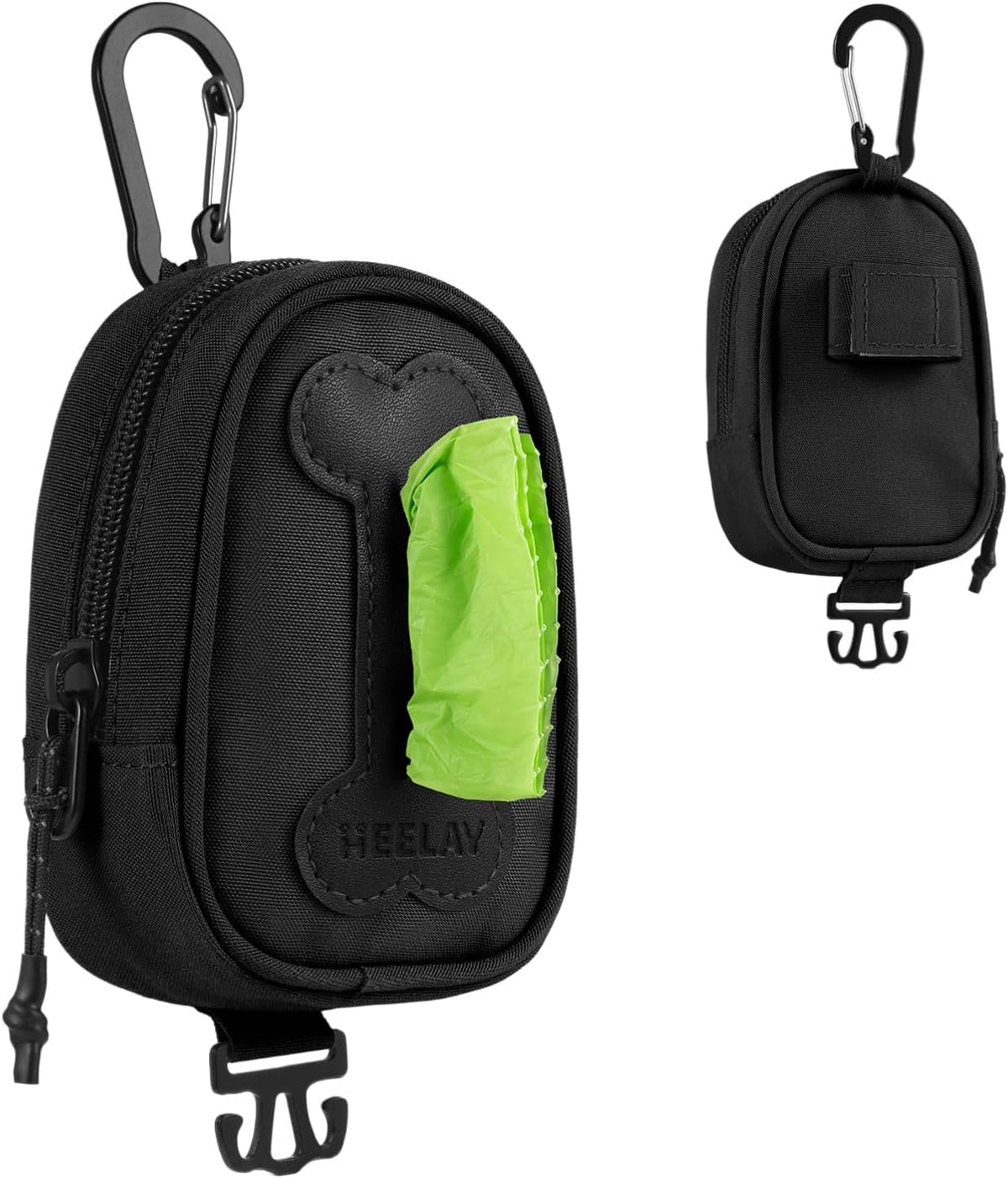 Dog Poop Bag Holder for Various Leashes,Hands Free Dog Bags Holder with Hook loop/Carabiner Clip,Bags Rolls Holder-Large Capacity,Dogs Walking,EXCLUDED