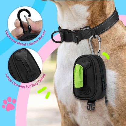 Dog Poop Bag Holder for Various Leashes,Hands Free Dog Bags Holder with Hook loop/Carabiner Clip,Bags Rolls Holder-Large Capacity,Dogs Walking,EXCLUDED