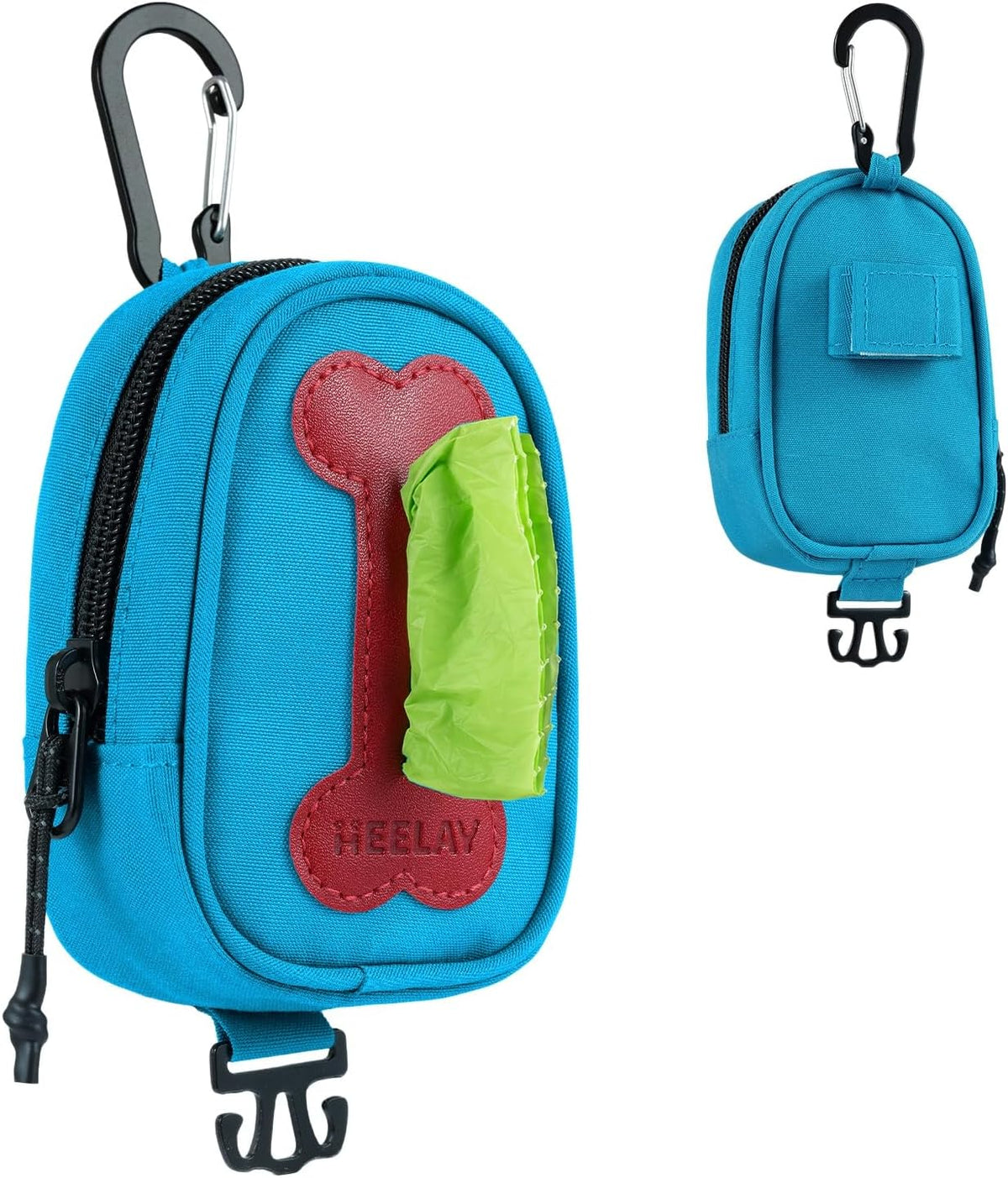 Dog Poop Bag Holder for Various Leashes,Hands Free Dog Bags Holder with Hook loop/Carabiner Clip,Bags Rolls Holder-Large Capacity,Dogs Walking,EXCLUDED