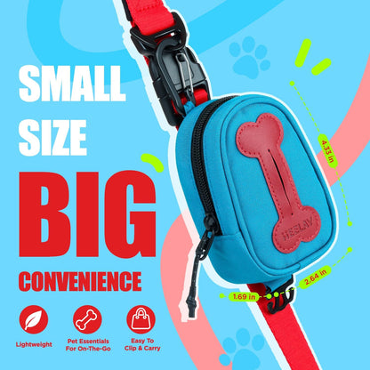 Dog Poop Bag Holder for Various Leashes,Hands Free Dog Bags Holder with Hook loop/Carabiner Clip,Bags Rolls Holder-Large Capacity,Dogs Walking,EXCLUDED