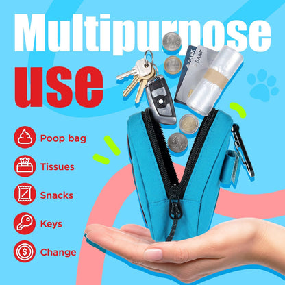 Dog Poop Bag Holder for Various Leashes,Hands Free Dog Bags Holder with Hook loop/Carabiner Clip,Bags Rolls Holder-Large Capacity,Dogs Walking,EXCLUDED