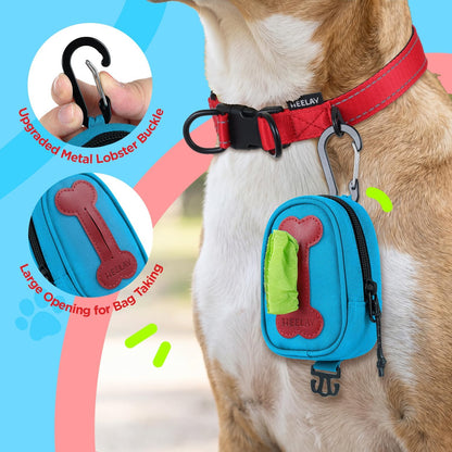 Dog Poop Bag Holder for Various Leashes,Hands Free Dog Bags Holder with Hook loop/Carabiner Clip,Bags Rolls Holder-Large Capacity,Dogs Walking,EXCLUDED