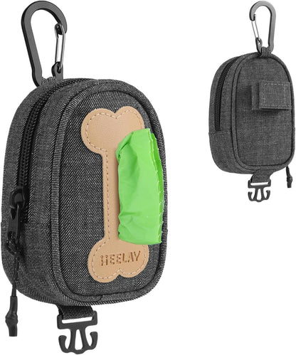 Dog Poop Bag Holder for Various Leashes,Hands Free Dog Bags Holder with Hook loop/Carabiner Clip,Bags Rolls Holder-Large Capacity,Dogs Walking,EXCLUDED
