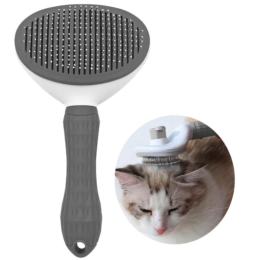 Cat Dog Brush Self Cleaning Slicker with Massage Rounded Particles Removes Loose Hair Tangles,Skin Friendly Washable