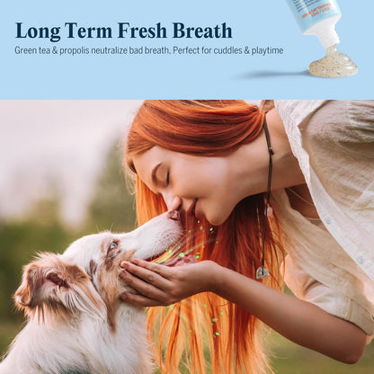 Flydog Fresh Kiss Nano-HAp Dog Tooth Brushing Kit, Vet Approved Remineralizing Formula for Dogs & Cats - Rebuild Enamel, Remove Tartar & Plaque, 360° Toothbrush & Silicone Finger Brush (Chicken)