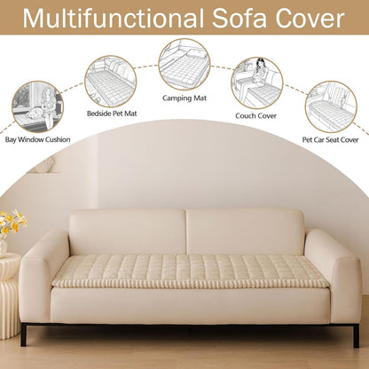 Couch Cover for Dogs, Washable Non Slip Plush Flannel Sofa Protector | Thick Flannel, Anti-Slip Backing, Pet Hair & Scratch Protection, Fits Sofa & Loveseat (27.6" x 59") - Colors A