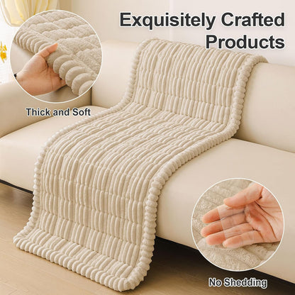 Couch Cover for Dogs, Washable Non Slip Plush Flannel Sofa Protector | Thick Flannel, Anti-Slip Backing, Pet Hair & Scratch Protection, Fits Sofa & Loveseat (27.6" x 59") - Colors A
