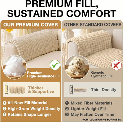 Couch Cover for Dogs, Washable Non Slip Plush Flannel Sofa Protector | Thick Flannel, Anti-Slip Backing, Pet Hair & Scratch Protection, Fits Sofa & Loveseat (27.6" x 59") - Colors A