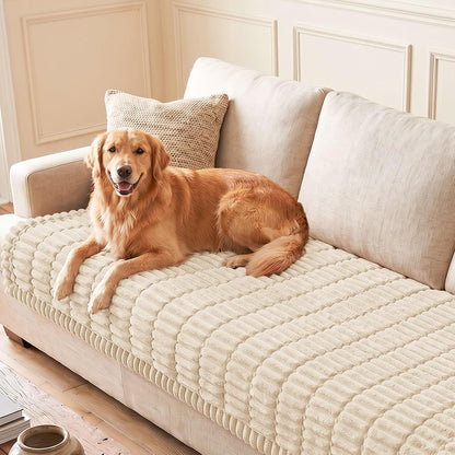Couch Cover for Dogs, Washable Non Slip Plush Flannel Sofa Protector | Thick Flannel, Anti-Slip Backing, Pet Hair & Scratch Protection, Fits Sofa & Loveseat (27.6" x 59") - Colors A