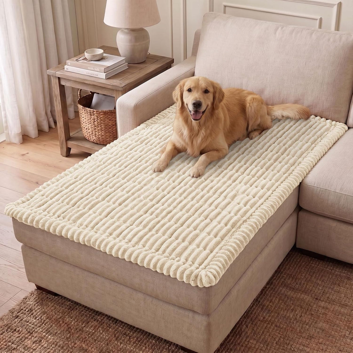 Couch Cover for Dogs, Washable Non Slip Plush Flannel Sofa Protector | Thick Flannel, Anti-Slip Backing, Pet Hair & Scratch Protection, Fits Sofa & Loveseat (27.6" x 59") - Colors A