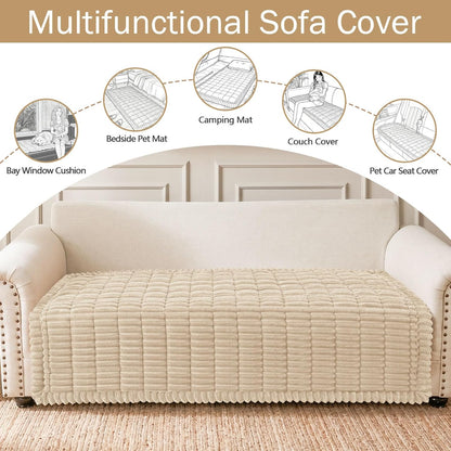 Couch Cover for Dogs, Washable Non Slip Plush Flannel Sofa Protector | Thick Flannel, Anti-Slip Backing, Pet Hair & Scratch Protection, Fits Sofa & Loveseat (27.6" x 59") - Colors A