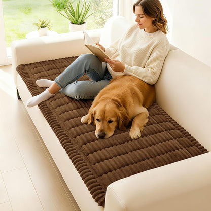 Couch Cover for Dogs, Washable Non Slip Plush Flannel Sofa Protector | Thick Flannel, Anti-Slip Backing, Pet Hair & Scratch Protection, Fits Sofa & Loveseat (27.6" x 59") - Colors A