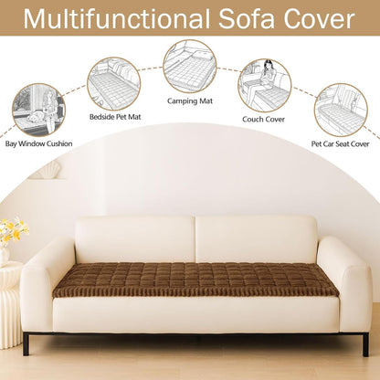 Couch Cover for Dogs, Washable Non Slip Plush Flannel Sofa Protector | Thick Flannel, Anti-Slip Backing, Pet Hair & Scratch Protection, Fits Sofa & Loveseat (27.6" x 59") - Colors A