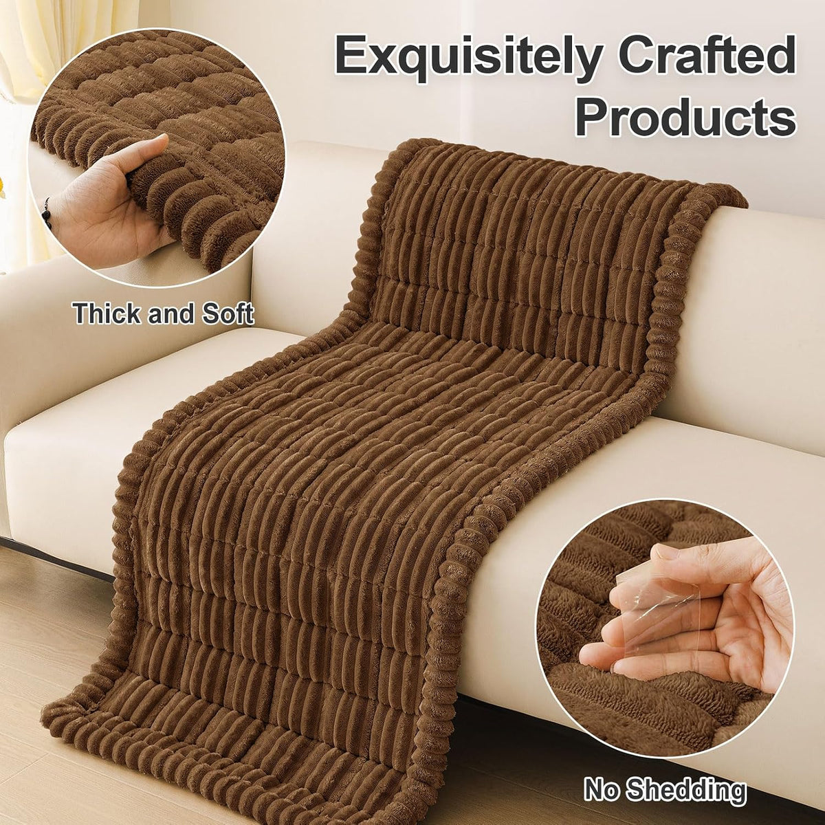 Couch Cover for Dogs, Washable Non Slip Plush Flannel Sofa Protector | Thick Flannel, Anti-Slip Backing, Pet Hair & Scratch Protection, Fits Sofa & Loveseat (27.6" x 59") - Colors A