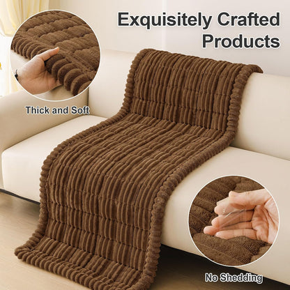 Couch Cover for Dogs, Washable Non Slip Plush Flannel Sofa Protector | Thick Flannel, Anti-Slip Backing, Pet Hair & Scratch Protection, Fits Sofa & Loveseat (27.6" x 59") - Colors A