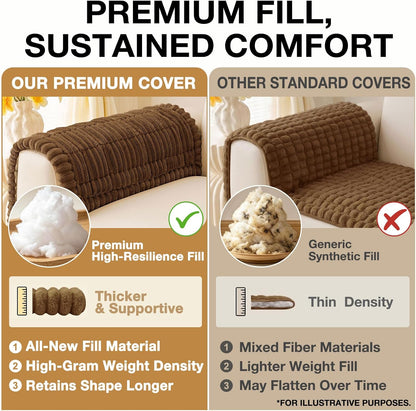 Couch Cover for Dogs, Washable Non Slip Plush Flannel Sofa Protector | Thick Flannel, Anti-Slip Backing, Pet Hair & Scratch Protection, Fits Sofa & Loveseat (27.6" x 59") - Colors A