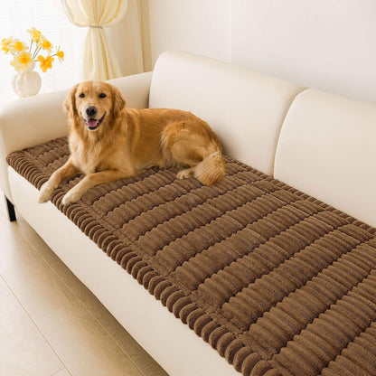 Couch Cover for Dogs, Washable Non Slip Plush Flannel Sofa Protector | Thick Flannel, Anti-Slip Backing, Pet Hair & Scratch Protection, Fits Sofa & Loveseat (27.6" x 59") - Colors A
