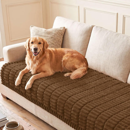Couch Cover for Dogs, Washable Non Slip Plush Flannel Sofa Protector | Thick Flannel, Anti-Slip Backing, Pet Hair & Scratch Protection, Fits Sofa & Loveseat (27.6" x 59") - Colors A