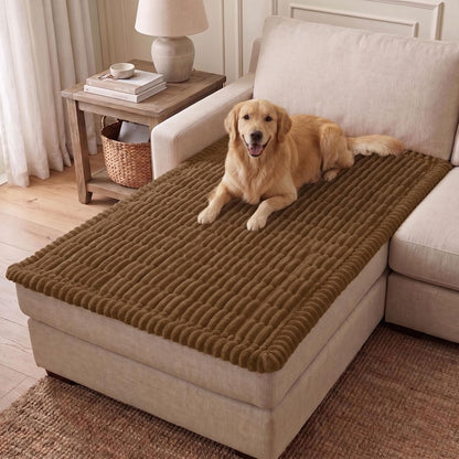 Couch Cover for Dogs, Washable Non Slip Plush Flannel Sofa Protector | Thick Flannel, Anti-Slip Backing, Pet Hair & Scratch Protection, Fits Sofa & Loveseat (27.6" x 59") - Colors A