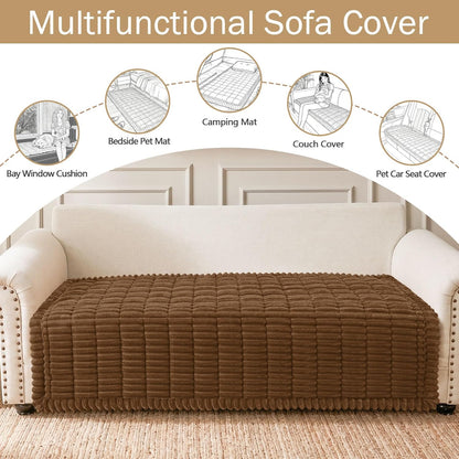 Couch Cover for Dogs, Washable Non Slip Plush Flannel Sofa Protector | Thick Flannel, Anti-Slip Backing, Pet Hair & Scratch Protection, Fits Sofa & Loveseat (27.6" x 59") - Colors A