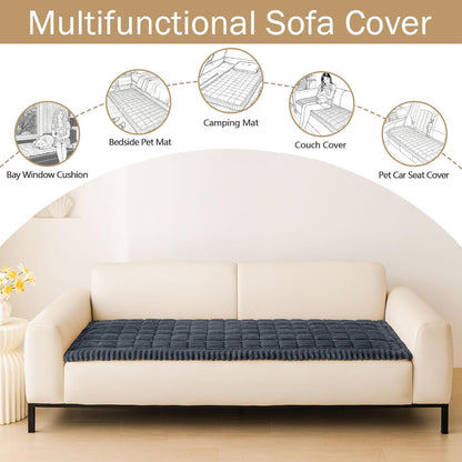 Couch Cover for Dogs, Washable Non Slip Plush Flannel Sofa Protector | Thick Flannel, Anti-Slip Backing, Pet Hair & Scratch Protection, Fits Sofa & Loveseat (27.6" x 59") - Colors A