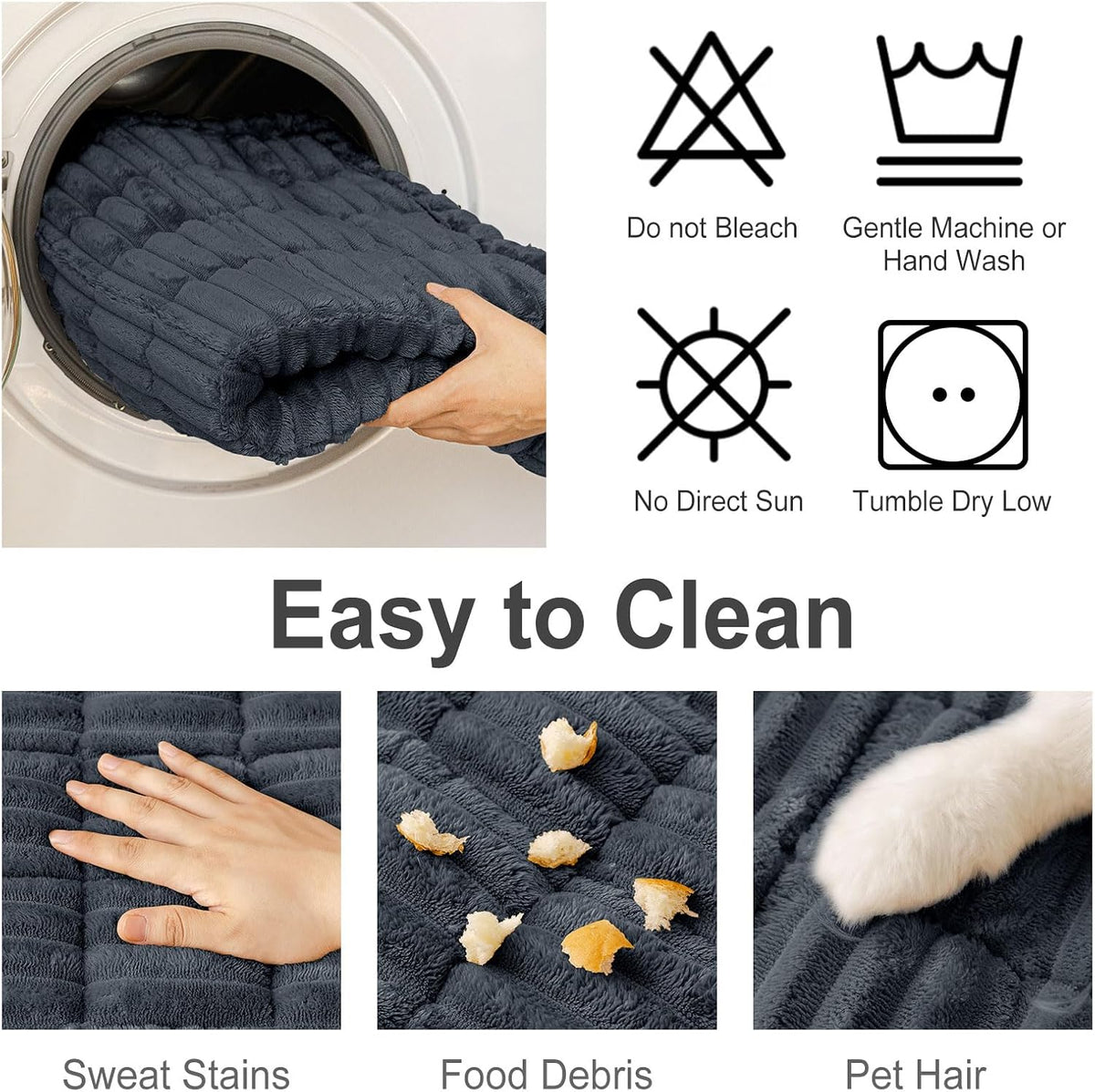 Couch Cover for Dogs, Washable Non Slip Plush Flannel Sofa Protector | Thick Flannel, Anti-Slip Backing, Pet Hair & Scratch Protection, Fits Sofa & Loveseat (27.6" x 59") - Colors A
