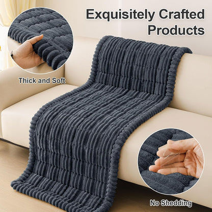 Couch Cover for Dogs, Washable Non Slip Plush Flannel Sofa Protector | Thick Flannel, Anti-Slip Backing, Pet Hair & Scratch Protection, Fits Sofa & Loveseat (27.6" x 59") - Colors A