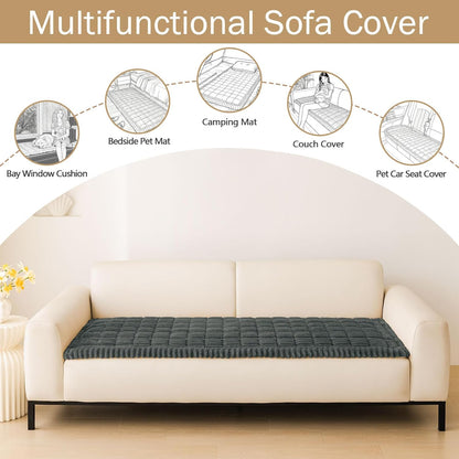 Couch Cover for Dogs, Washable Non Slip Plush Flannel Sofa Protector | Thick Flannel, Anti-Slip Backing, Pet Hair & Scratch Protection, Fits Sofa & Loveseat (27.6" x 59") - Colors A