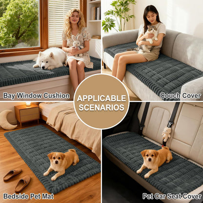 Couch Cover for Dogs, Washable Non Slip Plush Flannel Sofa Protector | Thick Flannel, Anti-Slip Backing, Pet Hair & Scratch Protection, Fits Sofa & Loveseat (27.6" x 59") - Colors A