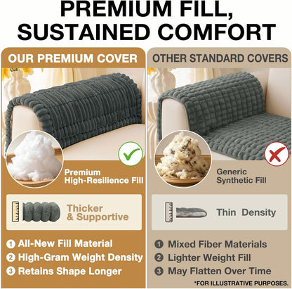 Couch Cover for Dogs, Washable Non Slip Plush Flannel Sofa Protector | Thick Flannel, Anti-Slip Backing, Pet Hair & Scratch Protection, Fits Sofa & Loveseat (27.6" x 59") - Colors A