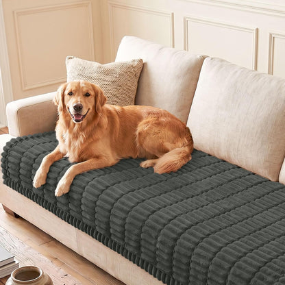 Couch Cover for Dogs, Washable Non Slip Plush Flannel Sofa Protector | Thick Flannel, Anti-Slip Backing, Pet Hair & Scratch Protection, Fits Sofa & Loveseat (27.6" x 59") - Colors A