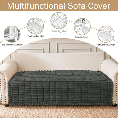 Couch Cover for Dogs, Washable Non Slip Plush Flannel Sofa Protector | Thick Flannel, Anti-Slip Backing, Pet Hair & Scratch Protection, Fits Sofa & Loveseat (27.6" x 59") - Colors A
