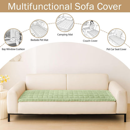 Couch Cover for Dogs, Washable Non Slip Plush Flannel Sofa Protector | Thick Flannel, Anti-Slip Backing, Pet Hair & Scratch Protection, Fits Sofa & Loveseat (27.6" x 59") - Colors A