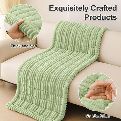 Couch Cover for Dogs, Washable Non Slip Plush Flannel Sofa Protector | Thick Flannel, Anti-Slip Backing, Pet Hair & Scratch Protection, Fits Sofa & Loveseat (27.6" x 59") - Colors A