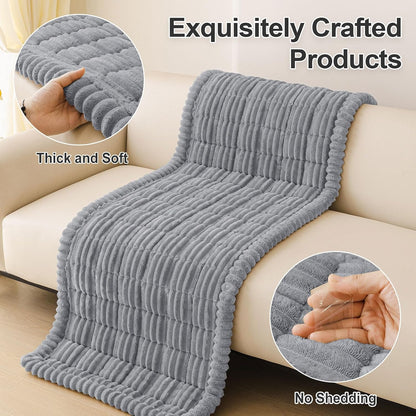 Couch Cover for Dogs, Washable Non Slip Plush Flannel Sofa Protector | Thick Flannel, Anti-Slip Backing, Pet Hair & Scratch Protection, Fits Sofa & Loveseat (27.6" x 59") - Colors A