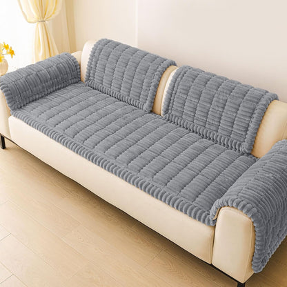 Couch Cover for Dogs, Washable Non Slip Plush Flannel Sofa Protector | Thick Flannel, Anti-Slip Backing, Pet Hair & Scratch Protection, Fits Sofa & Loveseat (27.6" x 59") - Colors A