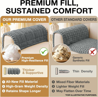 Couch Cover for Dogs, Washable Non Slip Plush Flannel Sofa Protector | Thick Flannel, Anti-Slip Backing, Pet Hair & Scratch Protection, Fits Sofa & Loveseat (27.6" x 59") - Colors A
