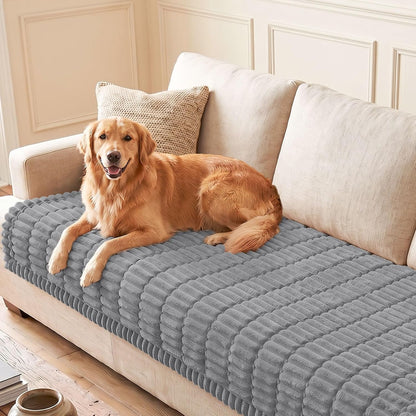 Couch Cover for Dogs, Washable Non Slip Plush Flannel Sofa Protector | Thick Flannel, Anti-Slip Backing, Pet Hair & Scratch Protection, Fits Sofa & Loveseat (27.6" x 59") - Colors A