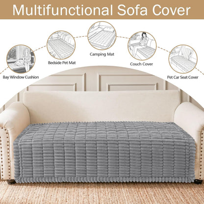 Couch Cover for Dogs, Washable Non Slip Plush Flannel Sofa Protector | Thick Flannel, Anti-Slip Backing, Pet Hair & Scratch Protection, Fits Sofa & Loveseat (27.6" x 59") - Colors A