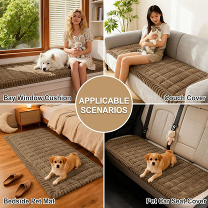 Couch Cover for Dogs, Washable Non Slip Plush Flannel Sofa Protector | Thick Flannel, Anti-Slip Backing, Pet Hair & Scratch Protection, Fits Sofa & Loveseat (27.6" x 59") - Colors A