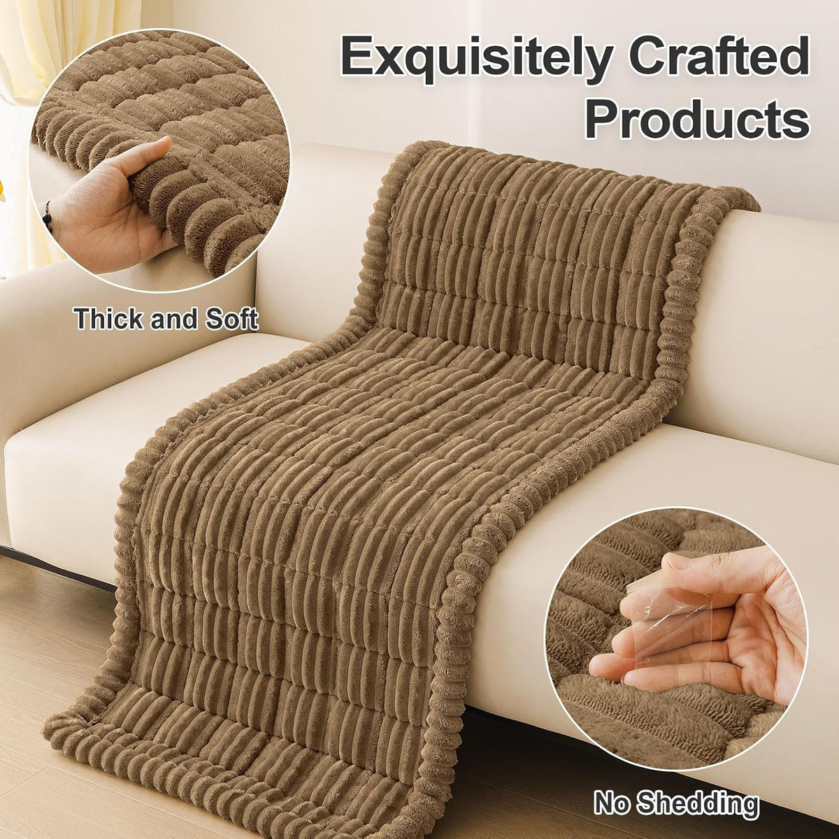 Couch Cover for Dogs, Washable Non Slip Plush Flannel Sofa Protector | Thick Flannel, Anti-Slip Backing, Pet Hair & Scratch Protection, Fits Sofa & Loveseat (27.6" x 59") - Colors A