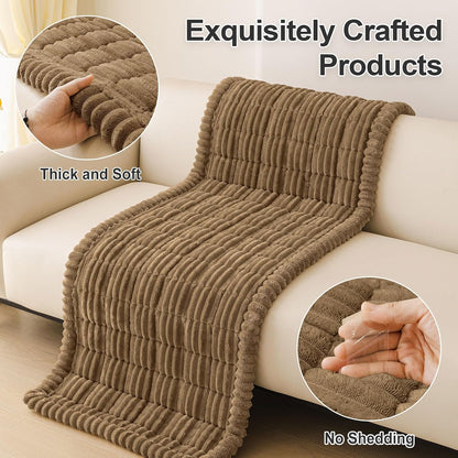 Couch Cover for Dogs, Washable Non Slip Plush Flannel Sofa Protector | Thick Flannel, Anti-Slip Backing, Pet Hair & Scratch Protection, Fits Sofa & Loveseat (27.6" x 59") - Colors A