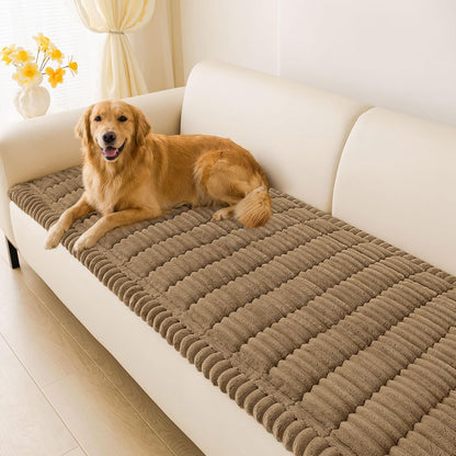 Couch Cover for Dogs, Washable Non Slip Plush Flannel Sofa Protector | Thick Flannel, Anti-Slip Backing, Pet Hair & Scratch Protection, Fits Sofa & Loveseat (27.6" x 59") - Colors A